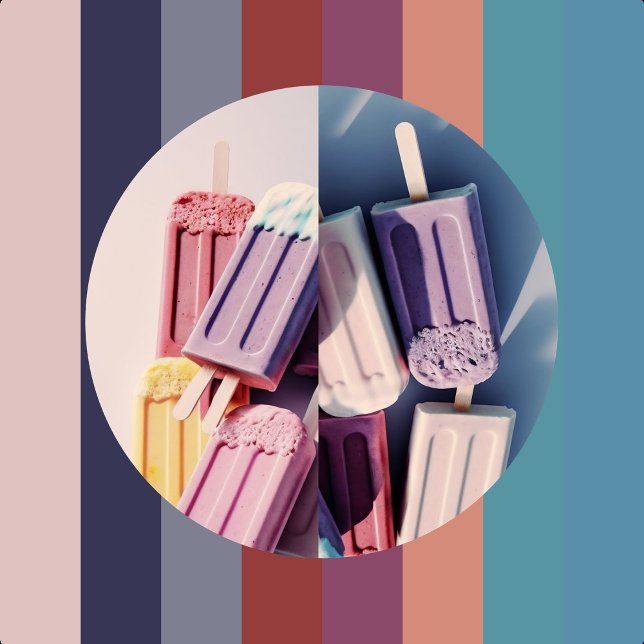 Spaß I Modern Ice Cream Split Postkarte (Color Scheme for Postcard - Plus a Closeup View - Please Refrain From Licking the Screen)