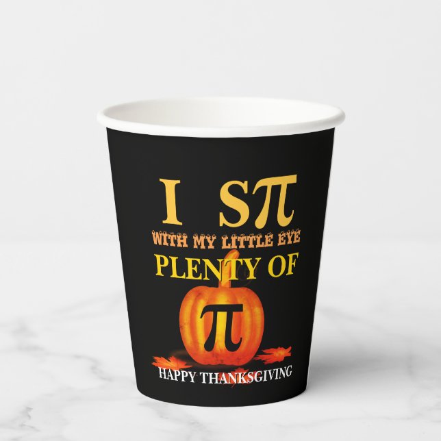 Spaß I SPY PUMPKIN PIE Erntedank Pappbecher (Rückseite)