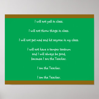 Spaß "Ich bin der Lehrer" Blackboard Post Poster