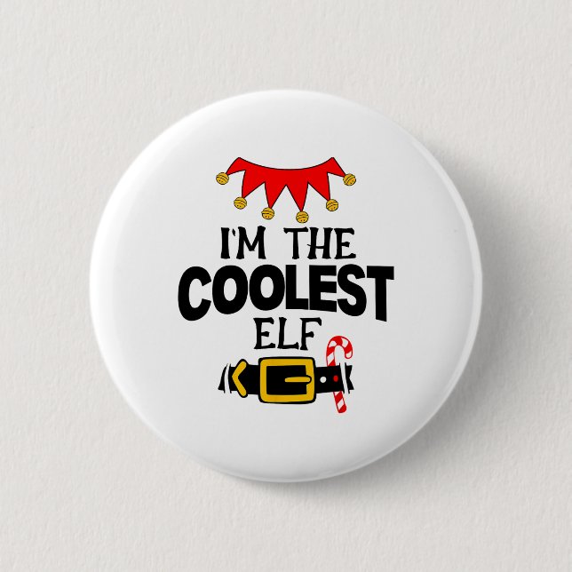 Spaß Ich bin die coolsten Elfen-Kostüme Weihnachte Button (Vorderseite)