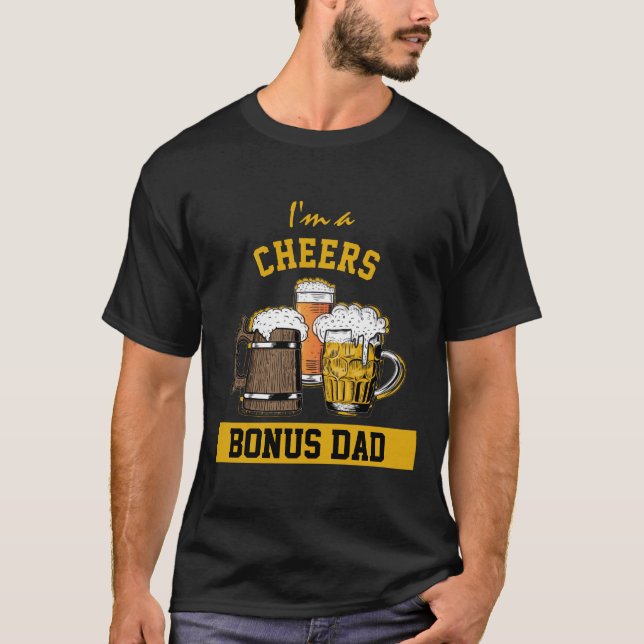 Spaß, ICH BIN EIN CHEERS BONUS VATER Black T-Shirt (Vorderseite)