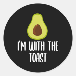 Spaß ich bin mit dem Toast Avocado Halloween Paare Runder Aufkleber