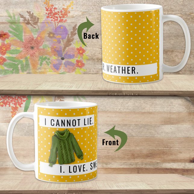 Spaß Ich kann nicht die Liebe Sweater Weather Gold Kaffeetasse (Enjoy the cool mornings with a special mug that speaks for  you or as a gift for someone you know. )
