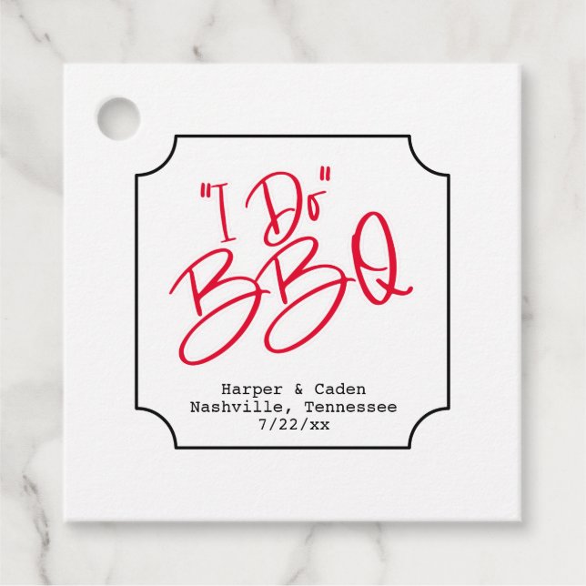 Spaß ich mache GRILLEN Brautparty Geschenkanhänger (Vorderseite)