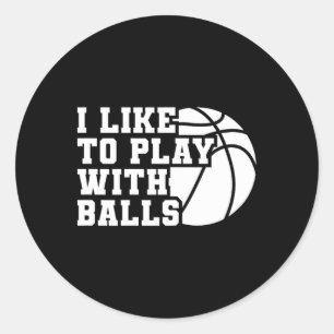 Spaß ich spiele gerne mit Bylls Bysketbyll Girl Runder Aufkleber