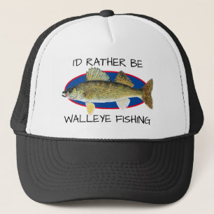 Spaß "Ich würde eher Walleye Fishing" Truckerkappe