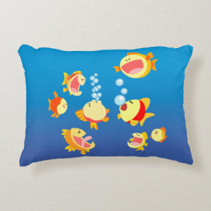 Spaß im Fischtank (Cartoon Fish) Akzent Kissen