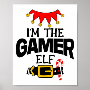 Spaß im Gamer-Elfen-Kostüm Weihnachten Familie Mat Poster