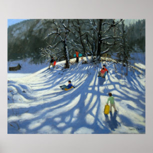 Spaß im Schnee Morzine Frankreich Poster