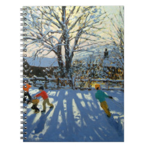 Spaß im Schnee Tideswell Derbyshire Notizblock