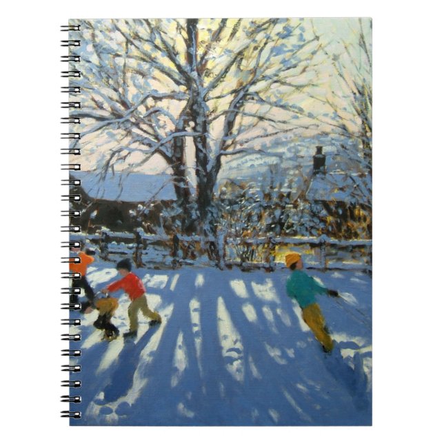 Spaß im Schnee Tideswell Derbyshire Notizblock (Vorderseite)