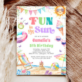 Spaß im Sun Summer Birthday Beach Party Einladung