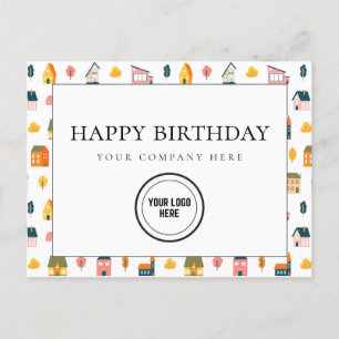 Spaß Immobilien Alles Gute zum Geburtstag Logo hin Postkarte