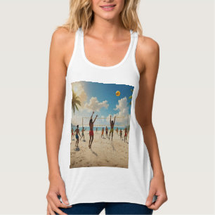Spaß in der Farbe Sun Beach Volleyball Oil, Tank Top