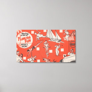 Spaß in der Florida-Golf-Öl-Anzeige haben Leinwanddruck