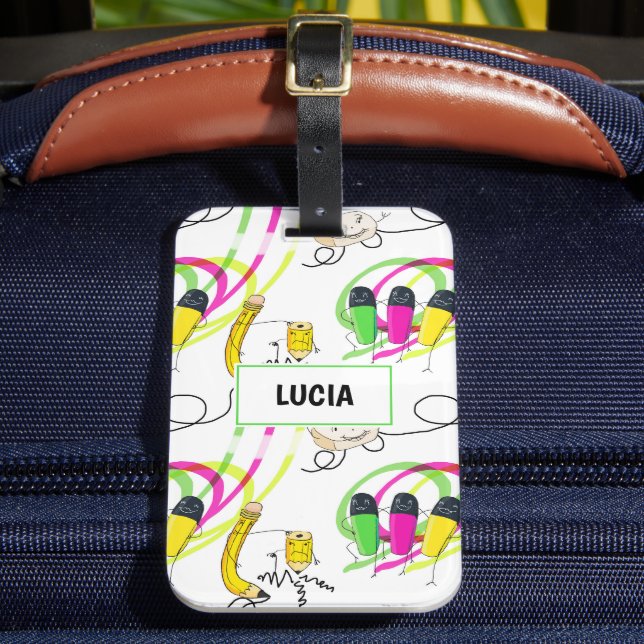 Spaß in der Schule versorgt Charaktere Gepäckanhänger (Vorderseite Insitu 2)