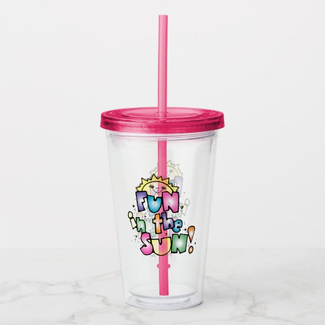 Spaß in der Sonne Acryltrinkbecher (Vorderseite)