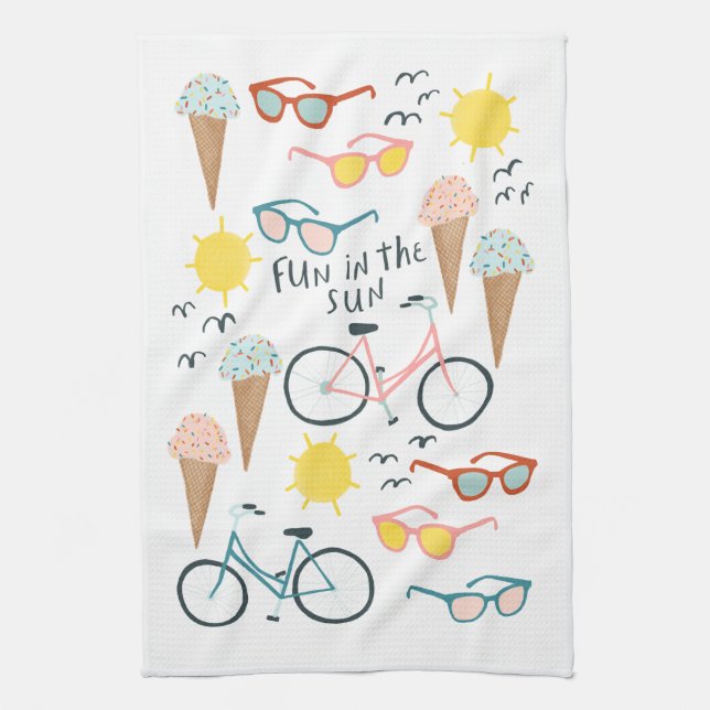 Spaß in der Sonne Bikes Eis Küchentuch (Vertikal)