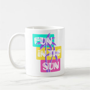 Spaß in der Sonne - farbenfrohe Sommerpalme Kaffeetasse