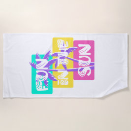 Spaß in der Sonne - farbenfrohe Sommerpalme Strandtuch