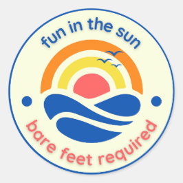 Spaß in der Sonne Runder Aufkleber