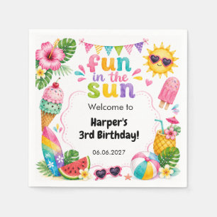 Spaß in der Sonne Tropischer Sommer Geburtstag Serviette