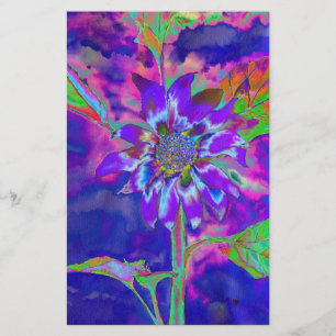 Spaß in der Sonnenblume psychedelisch lila Briefpapier