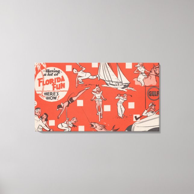 Spaß in Florida Golf-Ölwerbung Leinwanddruck (Vorderseite)