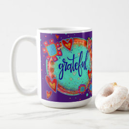 Spaß inspirierend Grateful Blumenherzen Kaffeetasse