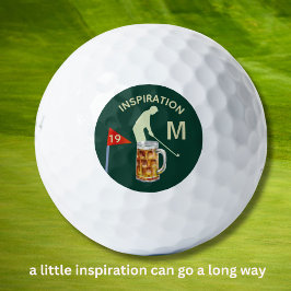 Spaß Inspirierende 19. Loch Bier Monogramm  Golfball
