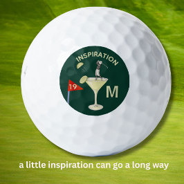 Spaß Inspirierender 19. Loch Cocktail Monogramm  Golfball