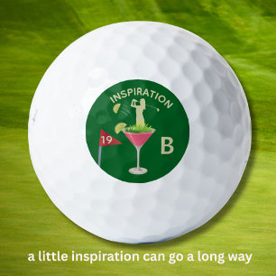 Spaß Inspirierender 19. Loch Cocktail Monogramm Golfball
