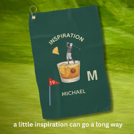 Spaß Inspirierender 19. Loch Cocktail Monogramm Na Golfhandtuch