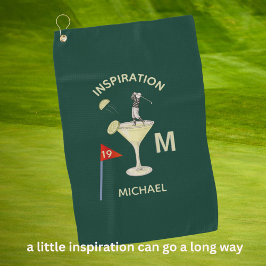 Spaß Inspirierender 19. Loch Cocktail Monogramm Na Golfhandtuch
