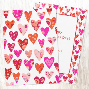 Spaß Japandi Herz Rot Pink Valentinstag Feiertagskarte