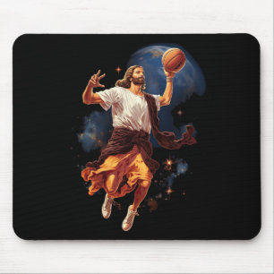 Spaß Jesus spielen Basketball Mousepad