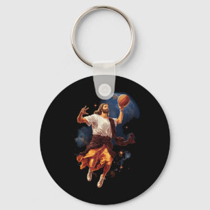 Spaß Jesus spielen Basketball Schlüsselanhänger