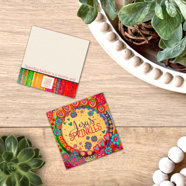 Spaß Jesus sprinklt Inspirivity Güte Cards Quadratische Visitenkarte (Von Creator hochgeladen)