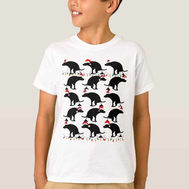 Spaß Kackend Hunde Weihnachten T-Shirt (Vorderseite)