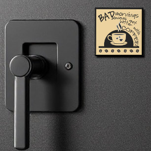 Spaß Kaffee macht Morgen besser Typografie Magnet