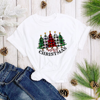 Spaß Kariert frohe Weihnachtsfrauen T-Shirt