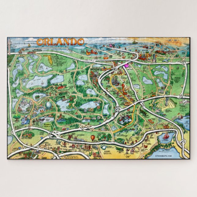 Spaß-Karte Orlandos Florida Puzzle (Horizontal)