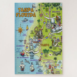 Spaß-Karte Tampas Orlando Florida Puzzle