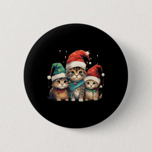 Spaß Kätzchen Weihnachten Weihnachten Weihnachten Button