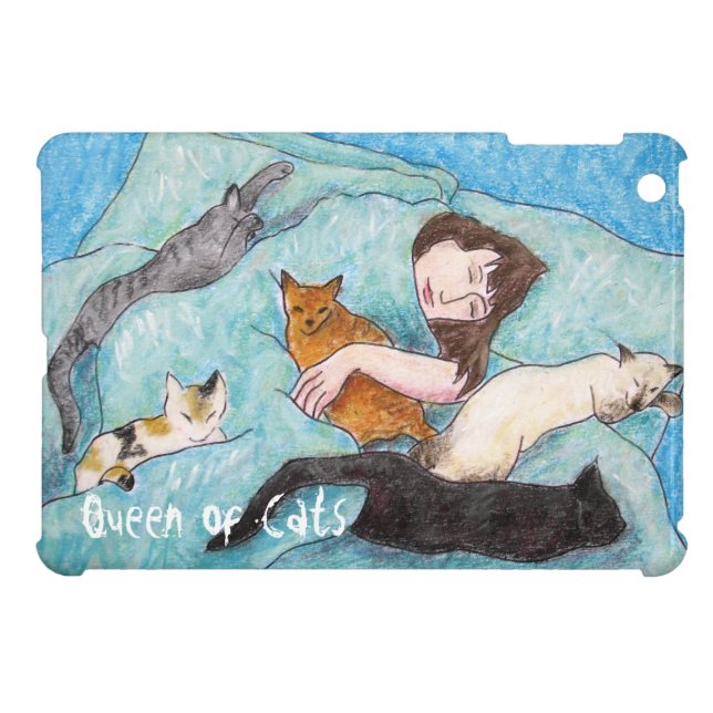 Spaß-Katzen-Cartoon iPad MiniHüllen Mini Hülle (Rückseite Horizontal)