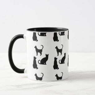 Spaß-Katzen-Silhouette-Kaffee-Tasse Tasse