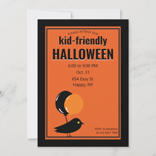 Spaß Kid-Friendly Halloween-Party Bargain Value Einladung (Vorderseite)
