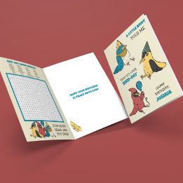 Spaß Kids Bird-Themed Geburtstagskarte mit Spielen Karte