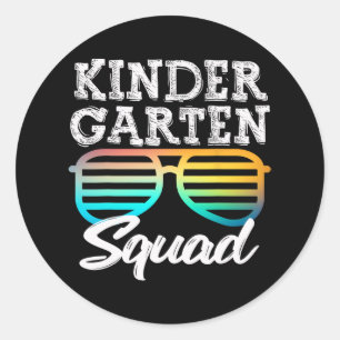 Spaß Kindergarten Squad Sonnenbrille Spaß Kinder z Runder Aufkleber