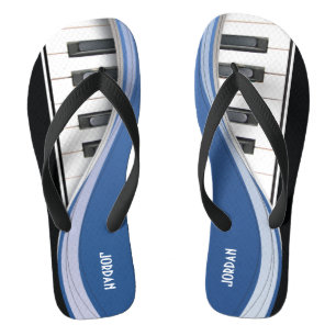 Spaß-Klavier-Entwurf mit blauem Swoosh Flip Flops